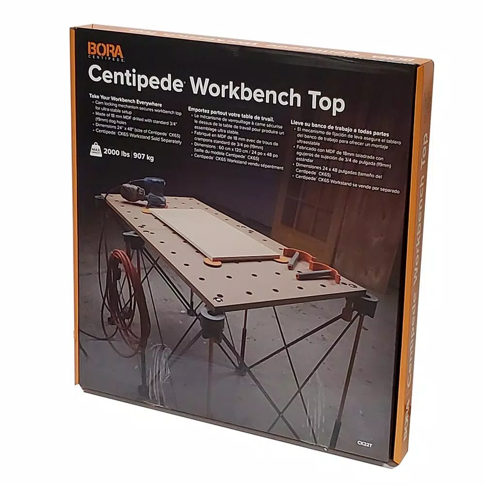 BORA Centipede 24 in. x 48 in. Heavy-Duty Workbench Top with 3/4 in. Dog Holes