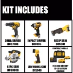 DEWALT 20V MAX Cordless 4-Tool Combo Kit with (2) Batteries and Charger thumbnail 2