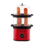 HOLSTEIN HOUSEWARES Holstein 2-Tier Egg Cooker, 8-Egg Capacity, Metallic Red and Black thumbnail 5