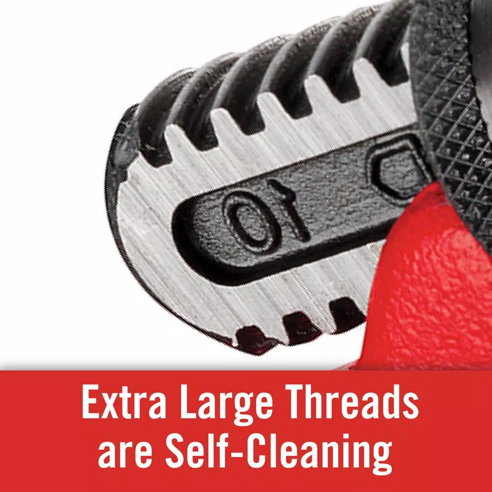 RIDGID 10 in. Heavy-Duty Straight Pipe Wrench, Ductile-Iron with I-Beam Handle