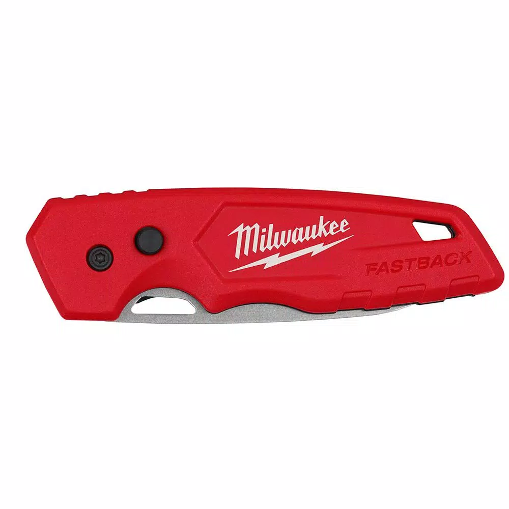 Milwaukee FASTBACK Stainless Steel Folding Utility Knife with 2.95 in. Blade