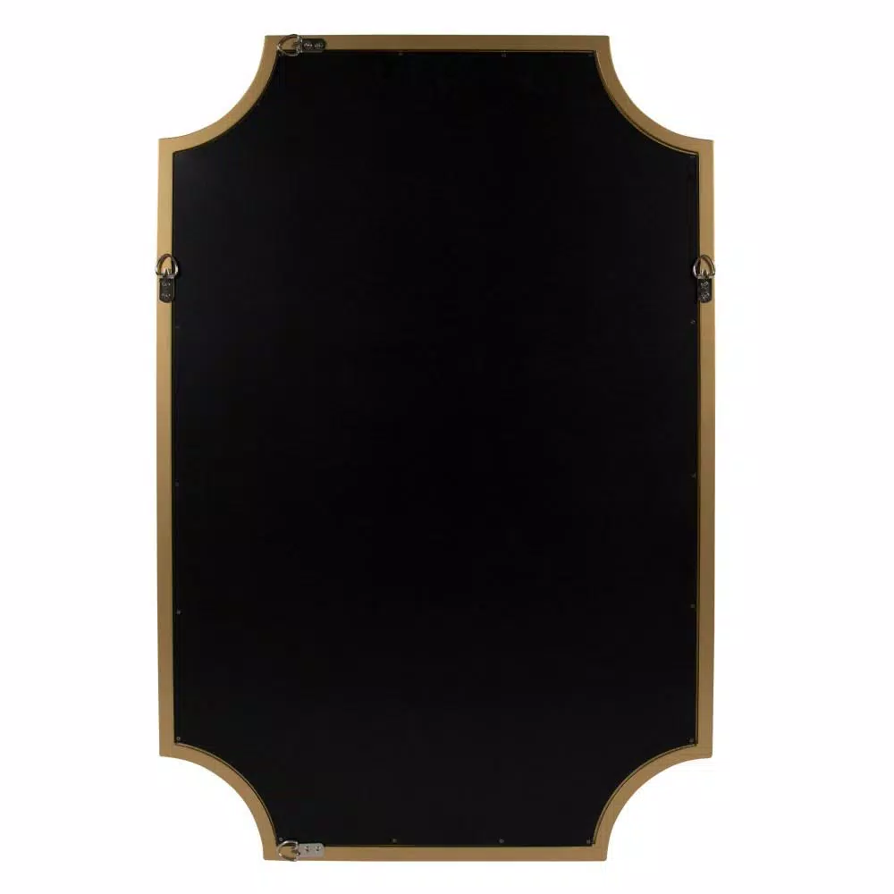 Kate and Laurel Hogan Scallop Corner Accent Mirror, Gold Contemporary Framed Wall Mirror, 24 x 36 in.