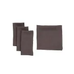 Manor Luxe Classic 100% Linen Napkins, Dark Gray (Set of 4) thumbnail 1