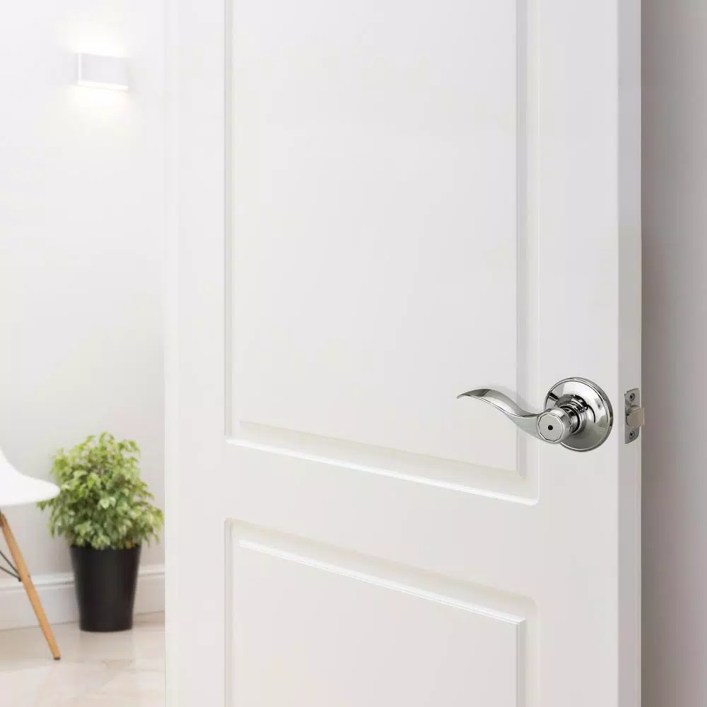 Design House Springdale Polished Chrome Privacy Bed/Bath Door Lever