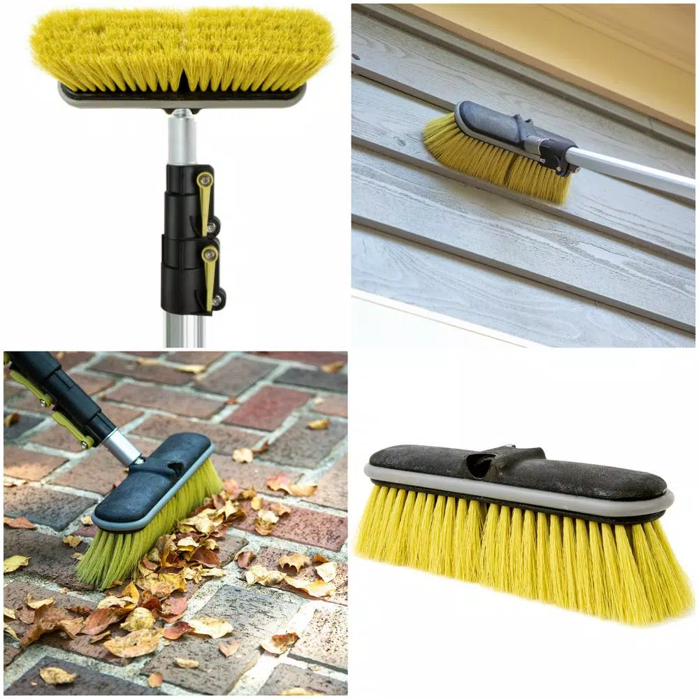 DocaPole Ultimate 3-Brush Kit with 12 ft. Extension Pole - Soft, Medium, and Hard Bristle Scrub Brushes
