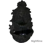 Sunnydaze Decor 30 in. Stoic Courage Lion Head Solar Wall Fountain with Battery Backup thumbnail 2
