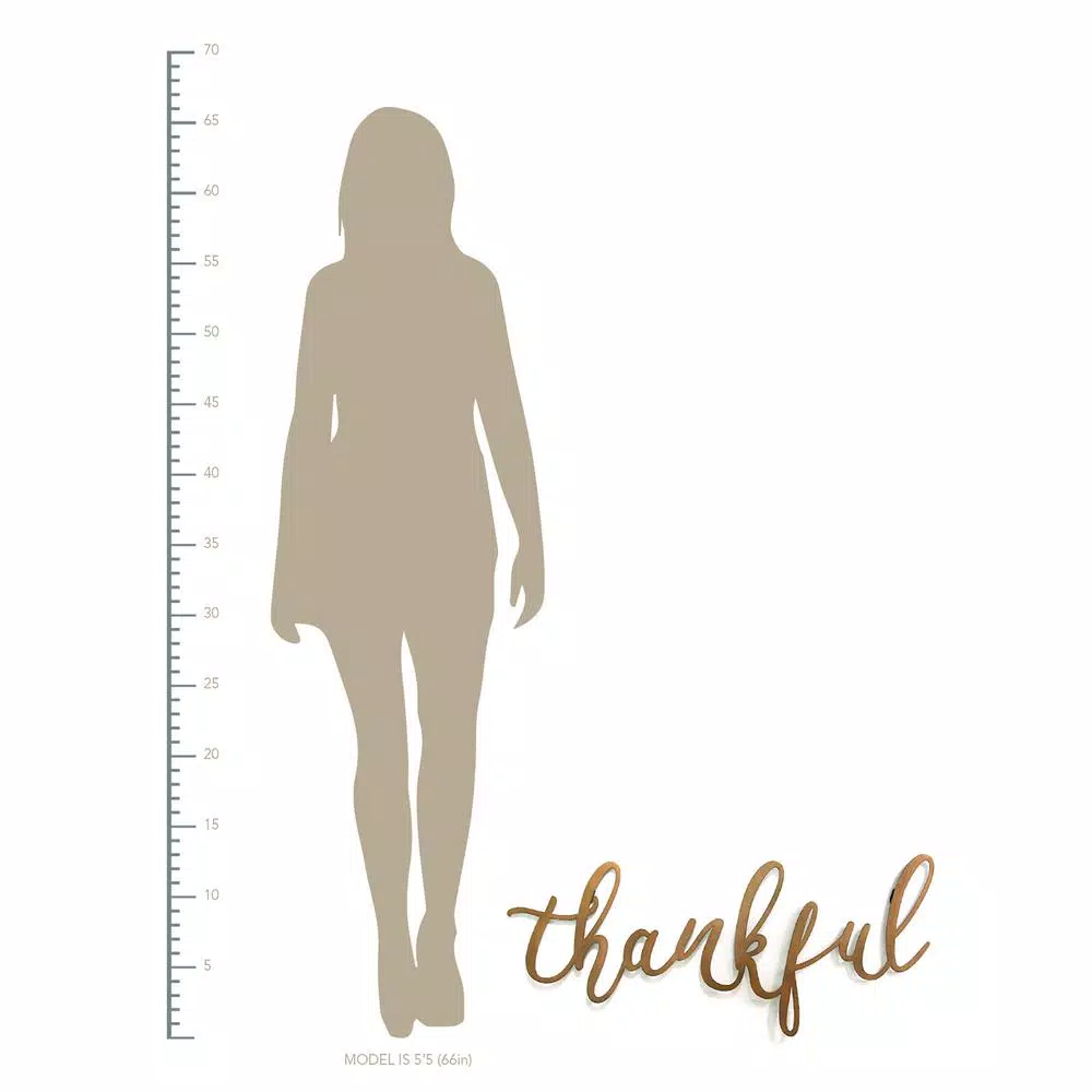 Stratton Home Decor Bronze Thankful Script Metal Wall Decor