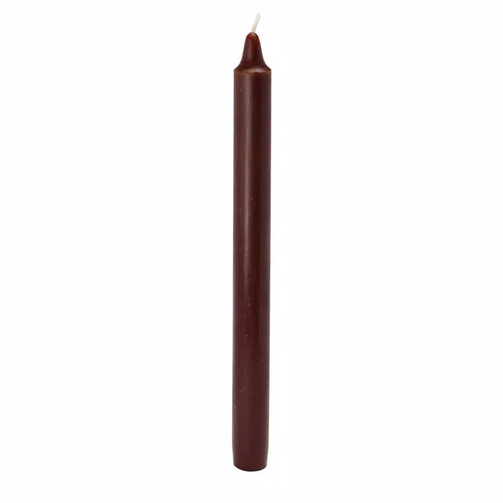 Zest Candle 10 in. Brown Straight Taper Candles, 12-Set