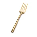 Wallace Gold-Plated Bamboo Design 18/10 Stainless Steel Cold Meat Serving Fork thumbnail 2