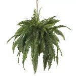Nearly Natural Large Artificial Boston Fern Hanging Basket - Green Silk Plant in Wicker Pot thumbnail 1