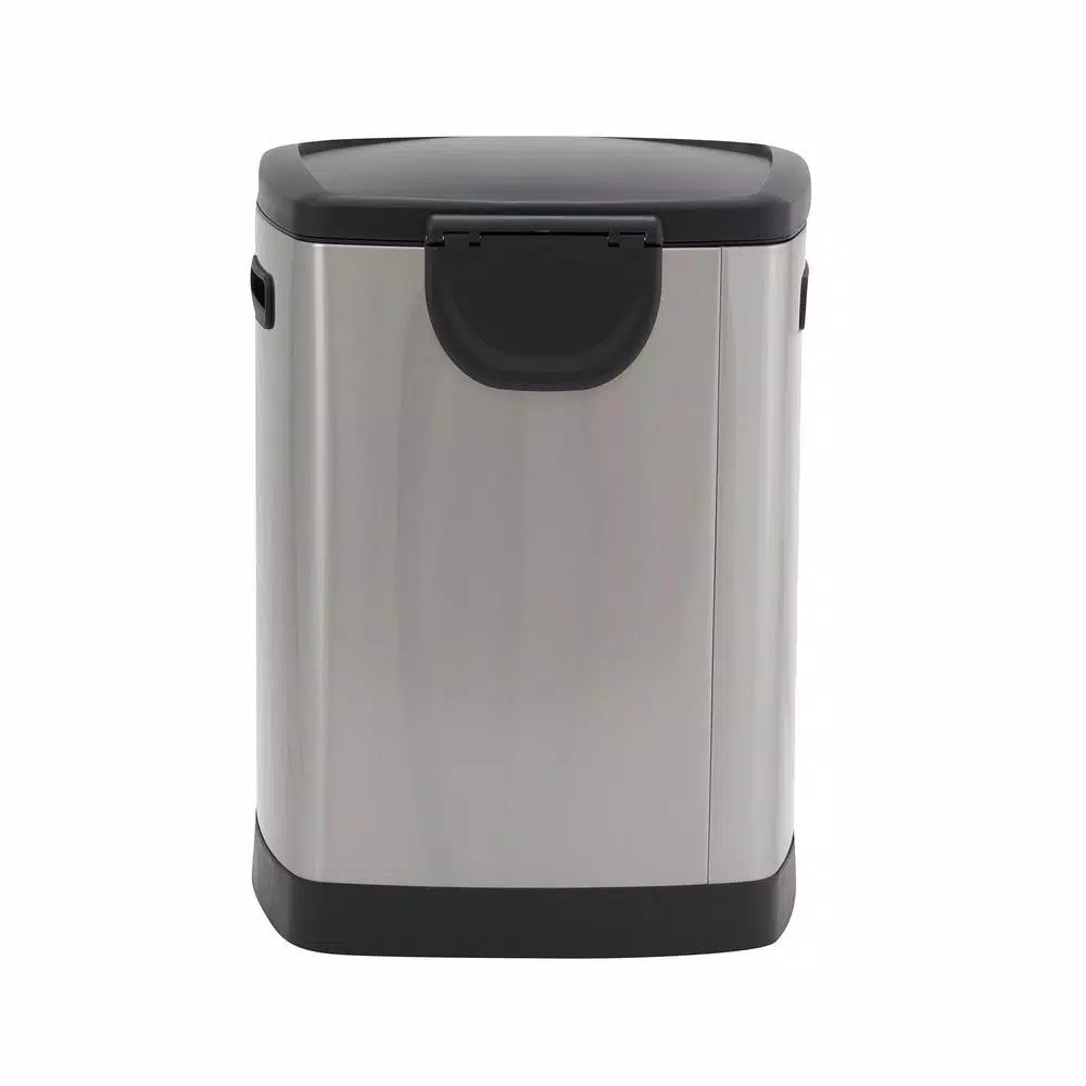 Household Essentials Summit 13 Gallon Rectangular Stainless Steel Step Trash Can with Soft-Close Lid