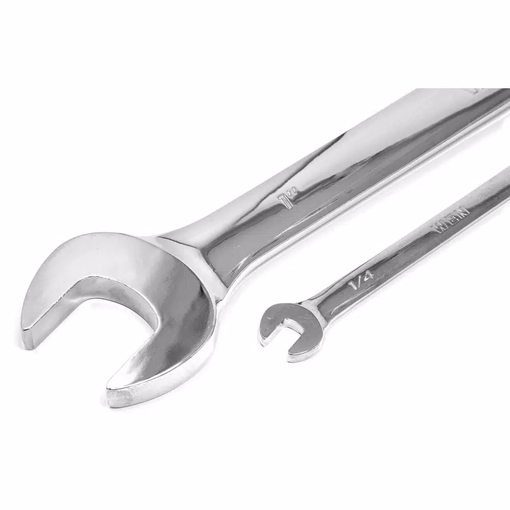 WEN 13-Piece Professional SAE Ratcheting Combination Wrench Set with Storage Rack