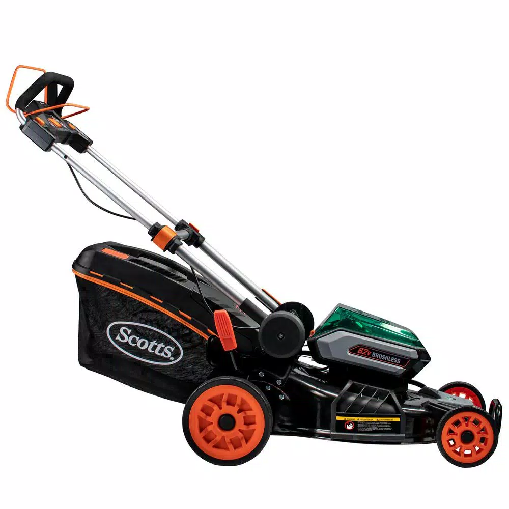 Scotts 21 in. 62V Cordless Self-Propelled Lithium-Ion Lawn Mower with Dual Batteries and Charger