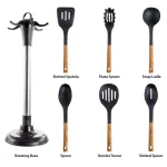 MegaChef 7-Piece Nylon Kitchen Utensil Set with Wood Design Finish thumbnail 10