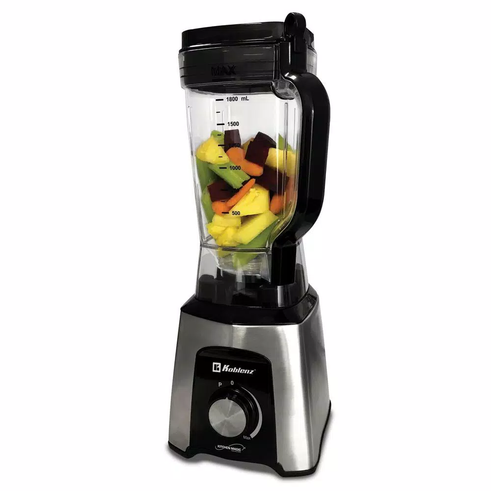 Koblenz Kitchen Magic Collection 600W Variable Speed and Pulse Blender, 67.6 oz Jar, Silver