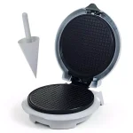 Chef Buddy Single Waffle Cone Maker, 7.5 inch Non-Stick Waffle Iron, White thumbnail 3