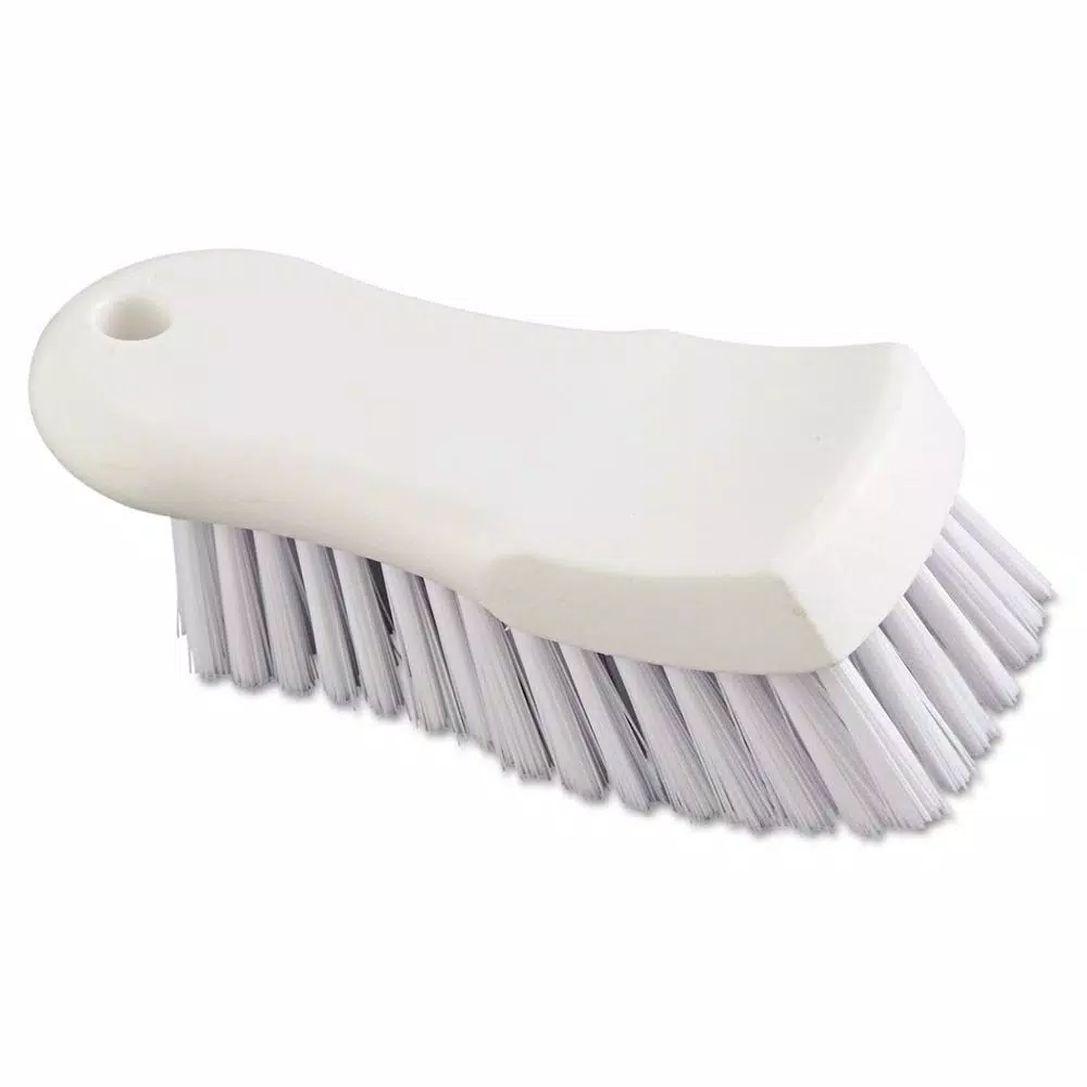 ProLine 6 in. White Polypropylene Bristle Scrub Brush with Ergonomic Handle