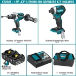 Makita 18V LXT Brushless Cordless 2-Piece Combo Kit (Hammer Drill & Impact Driver) with 5.0Ah Battery & Charger thumbnail 2