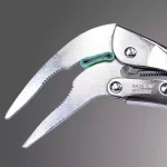 KNIPEX 10 in. Angled Long Nose Locking Pliers with Adjustment Screw thumbnail 3
