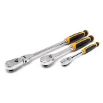 GEARWRENCH 3-Piece 90-Tooth Dual Material Teardrop Ratchet Set, 1/4 in. and 3/8 in. Drive thumbnail 4