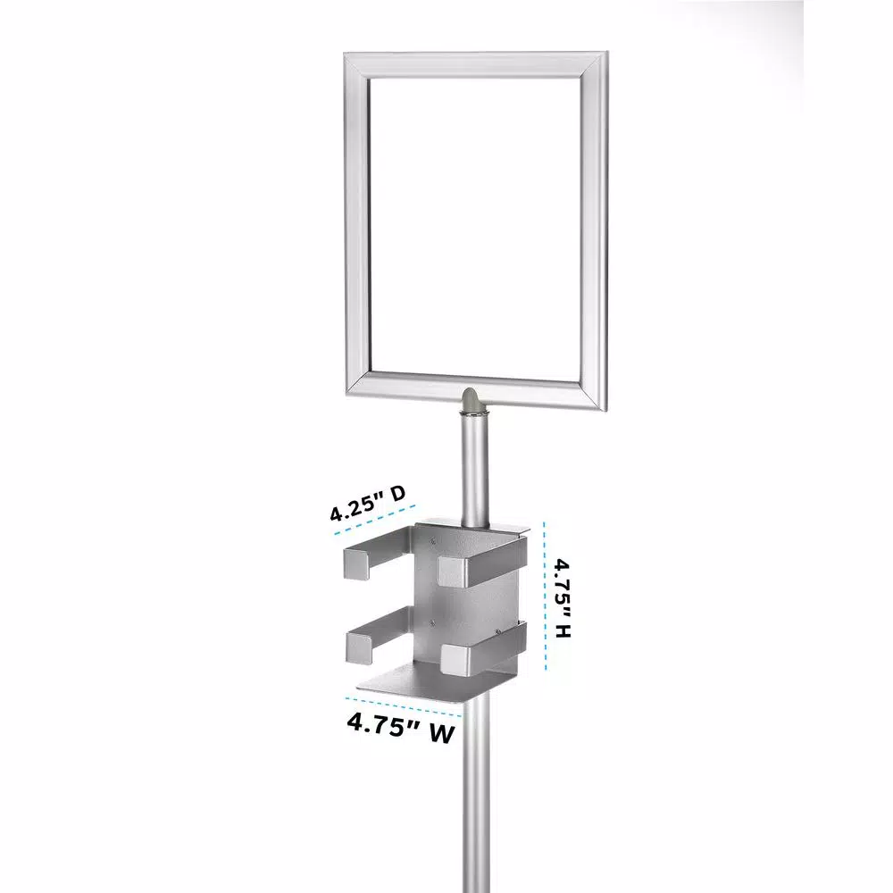 Alpine Industries 60.5 in. Sanitizing Wipes Dispenser Stand with 2-Sided Sign Holder