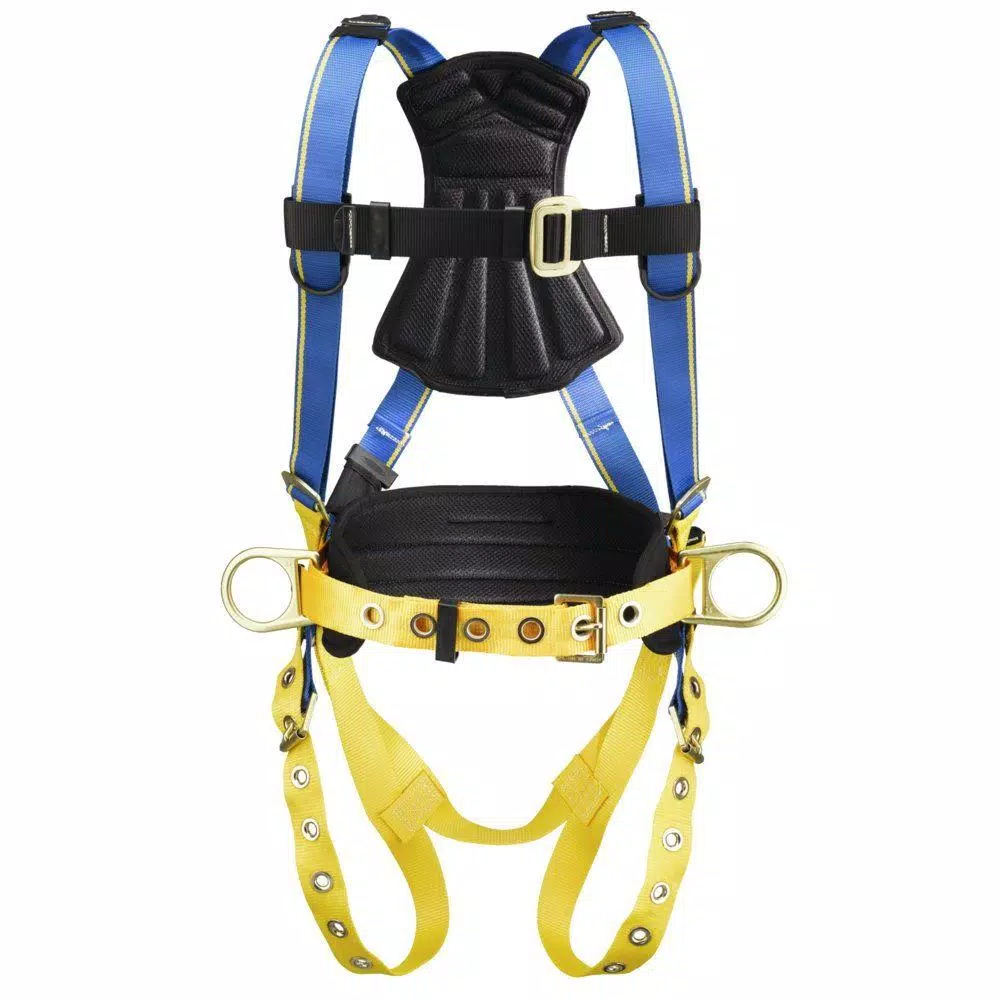 Werner Blue Armor 1000 Construction Safety Harness with 3 D-Rings, Medium/Large