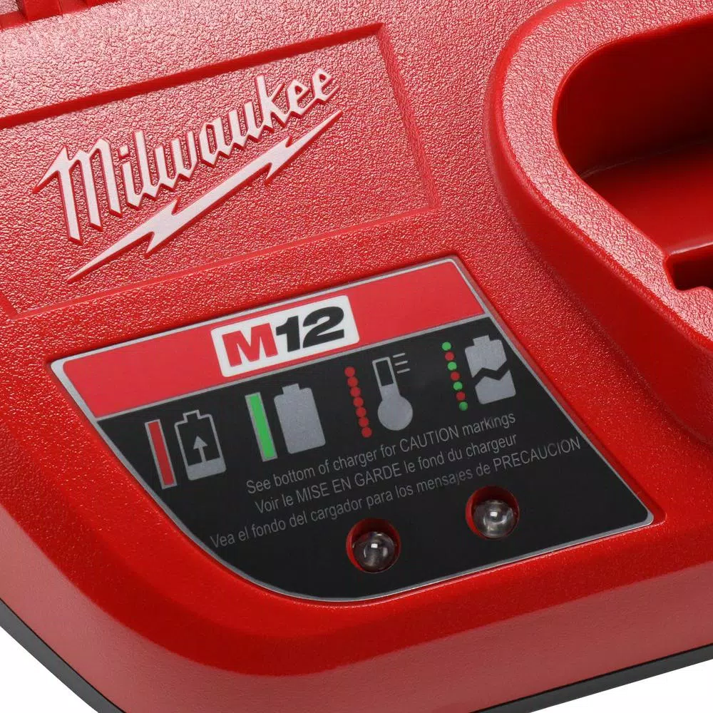 Milwaukee M12 12V Cordless 1/4 in. Hex Screwdriver & LED Worklight Kit with (2) 1.5Ah Batteries, Bit Set & Bag