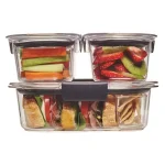 Rubbermaid Brilliance 6-Piece Food Storage Container Set, Leak-Proof Plastic Lunch Containers thumbnail 3