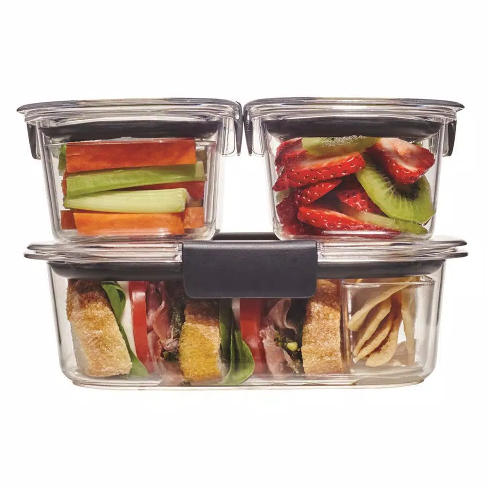 Rubbermaid Brilliance 6-Piece Food Storage Container Set, Leak-Proof Plastic Lunch Containers