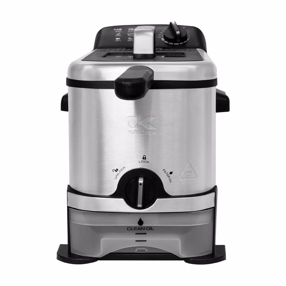 Kalorik 3.2 Qt. Stainless Steel Deep Fryer with Oil Filtration System
