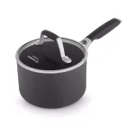 Calphalon Contemporary 1.5 Qt. Hard-Anodized Aluminum Nonstick Shallow Saucepan with Glass Lid, Black thumbnail 1