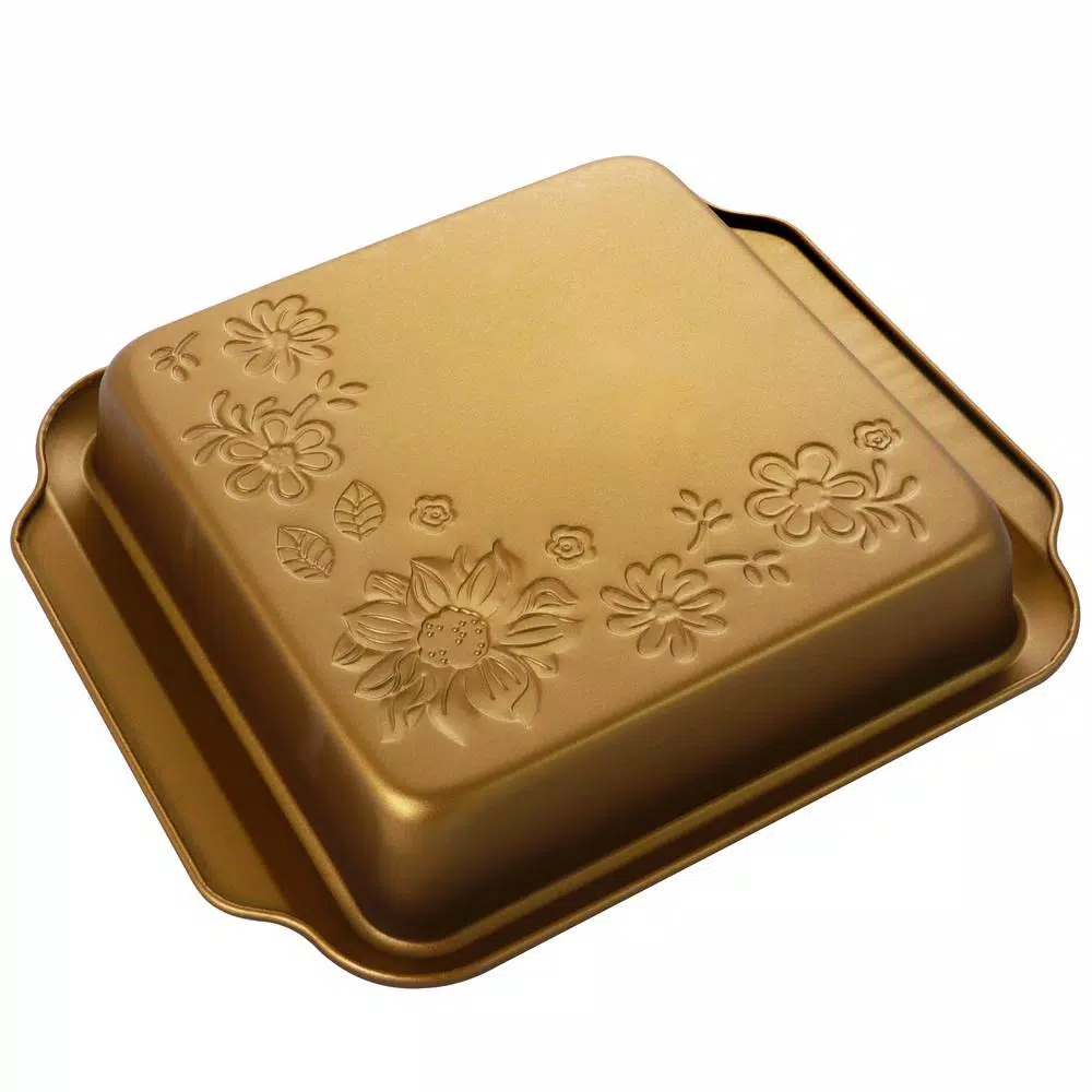 Gibson Home Gibson Country Kitchen 8 in. Square Copper Embossed Carbon Steel Bake Pan