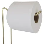Home Basics Prism Freestanding Gold Toilet Paper Holder with Storage Base thumbnail 4