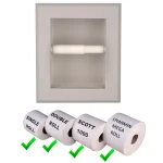 Unbranded Newton Recessed Toilet Paper Holder with Bevel Frame, Solid Pine, Gray thumbnail 2