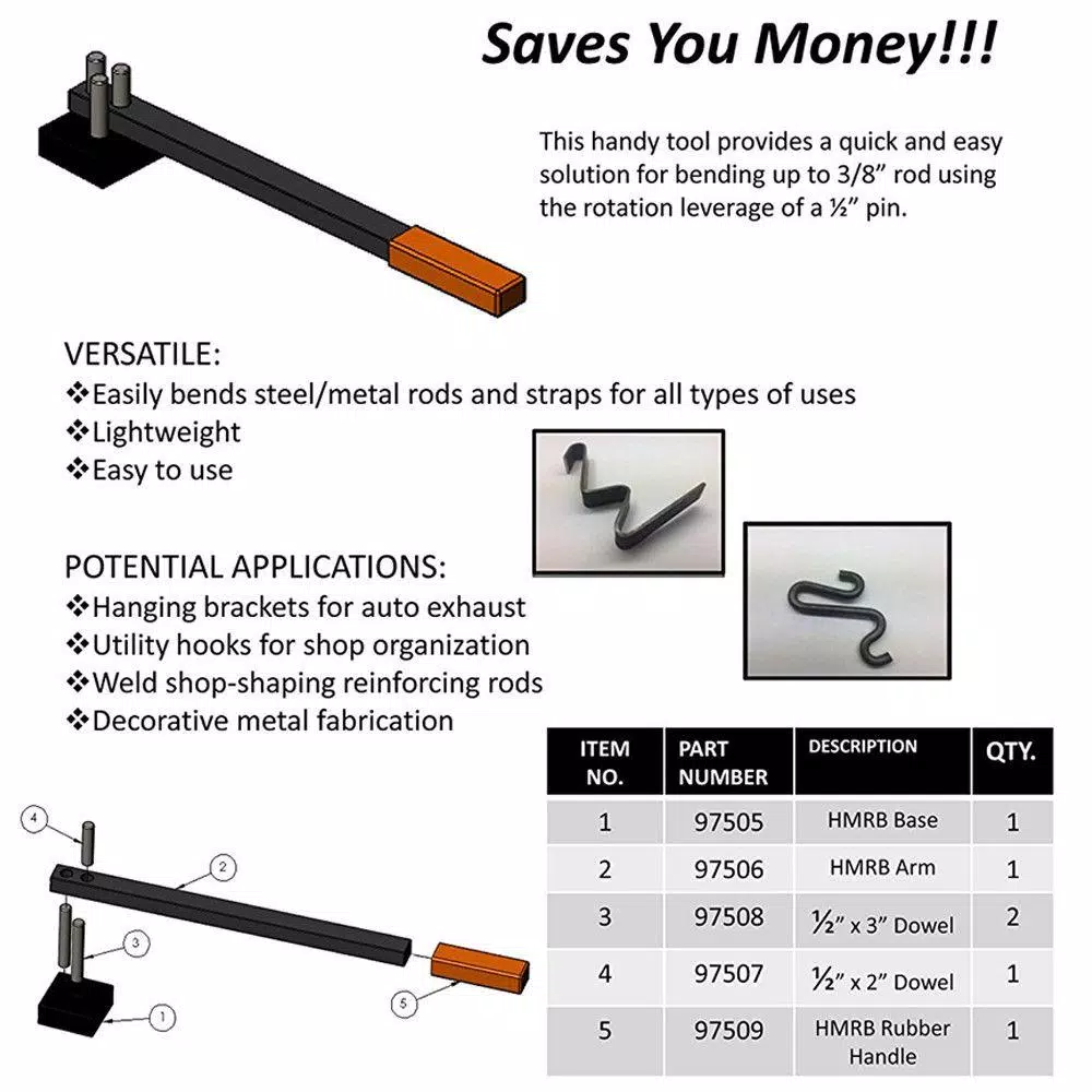 Unbranded Manual Rod Bender for Flat Strap and Round Rods