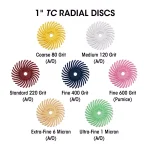 Dedeco Sunburst 5/8 in. Radial Discs, 220-Grit Ceramic Abrasive, 12-Pack thumbnail 3