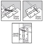 Everbilt 3.5 in. Galvanized Broad Utility Butt Hinge thumbnail 2