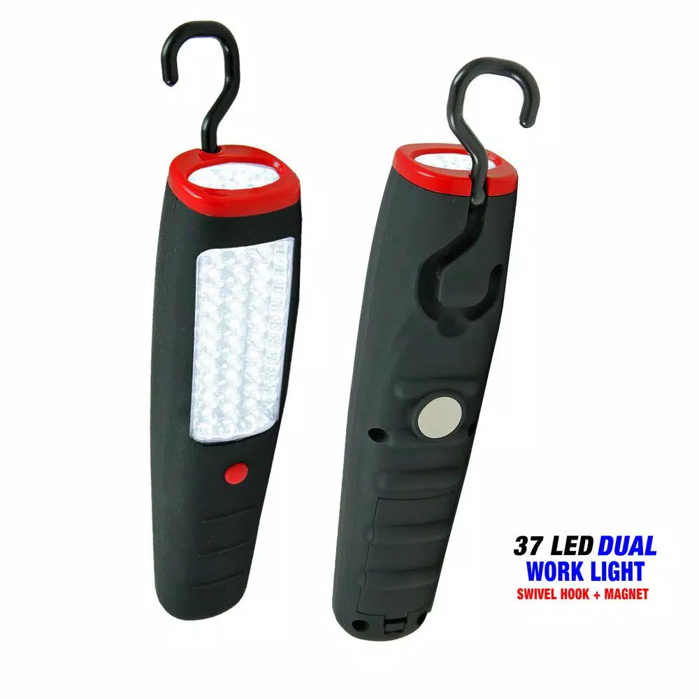 Blazing LEDz 37 LED Dual Worklight and Flashlight 2-Pack, Magnetic with Swivel Hook