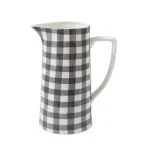 3R Studios 64 oz. Black Gingham Stoneware Pitcher thumbnail 1