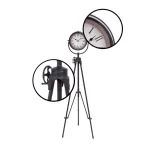 LITTON LANE 57 in. Industrial Tripod Floor Clock with Camera-Style Base thumbnail 3