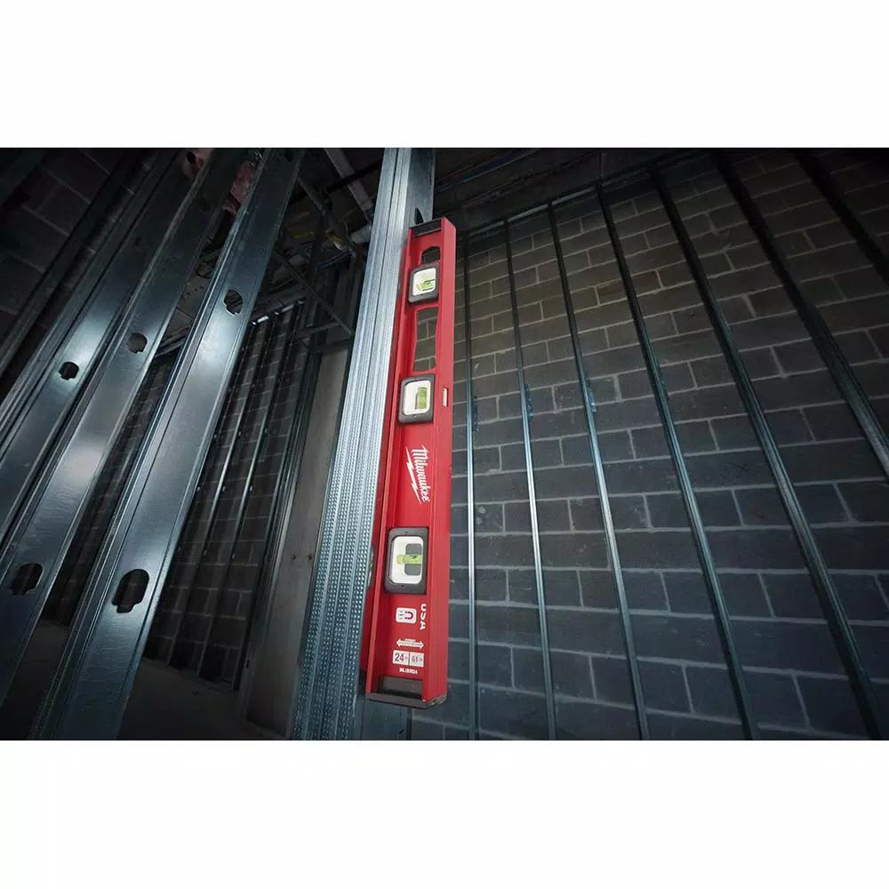 Milwaukee 24 in. Magnetic I-Beam Level, Aluminum Frame