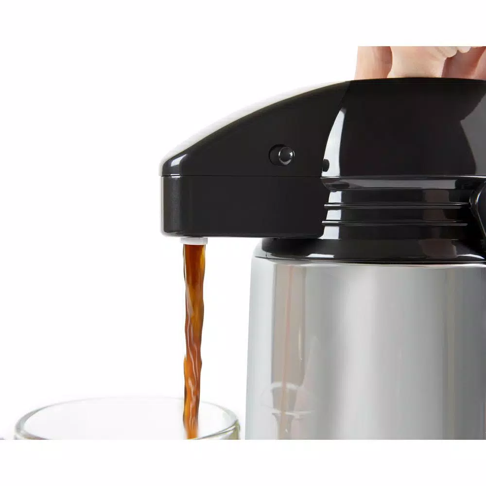 HomeCraft 12-Cup Stainless Steel Coffee Urn Dispenser, 2L Airpot Server