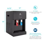 Avalon Bottleless Countertop Water Cooler Dispenser, Hot & Cold, Self-Cleaning, Black thumbnail 3