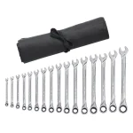GEARWRENCH 16-Piece X-Large Metric Ratcheting Combination Wrench Set with Storage Roll thumbnail 1