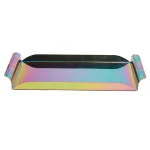 Mind Reader Assorted Color Rainbow Steel Rectangular Serving Tray with Handles thumbnail 1