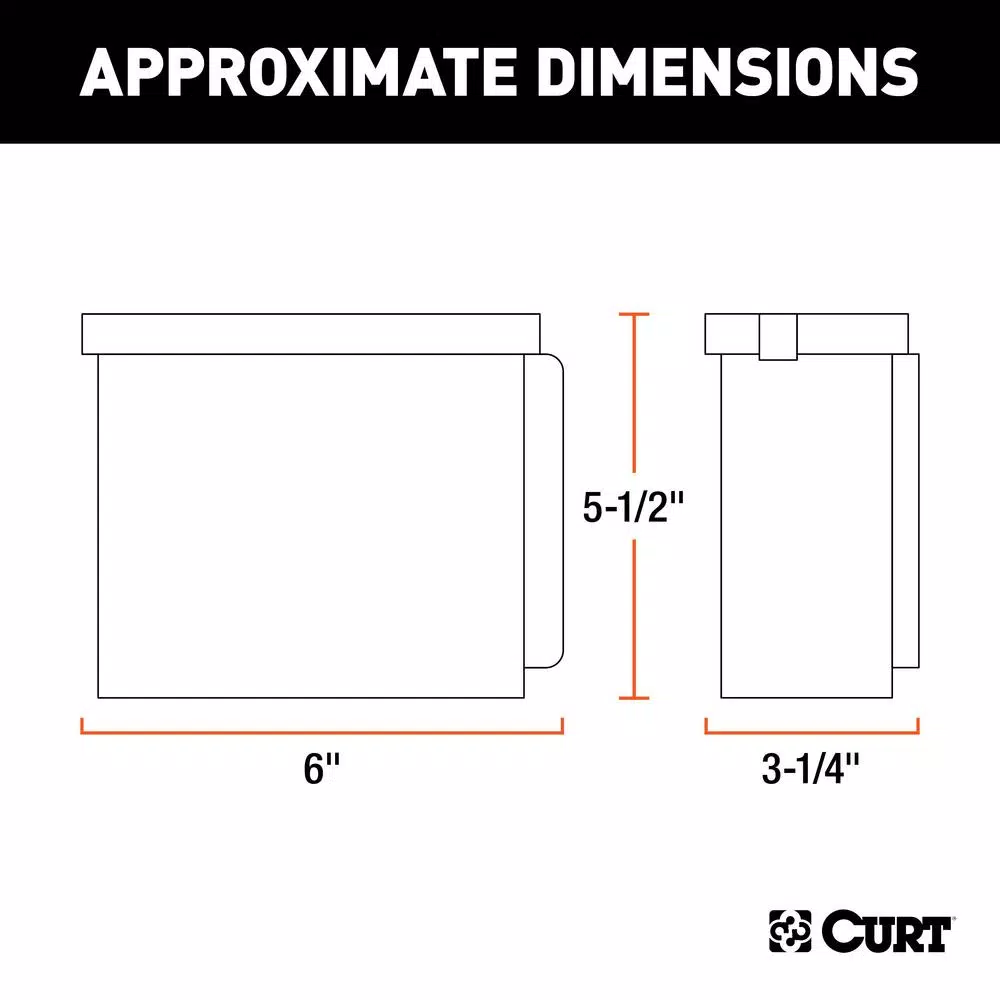 CURT 6" x 5-1/2" x 3-1/4" Breakaway Battery Case with Lockable Tab for Trailer