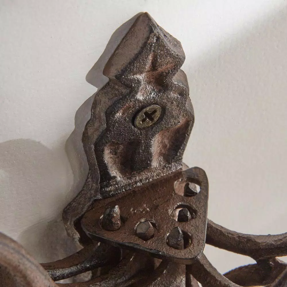 3R Studios Fountain Cast Iron Wall Hooks - Rustic 15-Hook Organizer