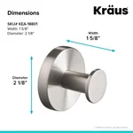 KRAUS Elie Bathroom Robe and Towel Hook, Brushed Nickel thumbnail 2