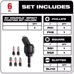 Milwaukee SHOCKWAVE Impact Duty 30° Knuckle Pivoting Bit Holder Set, 6-Piece thumbnail 2