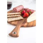 Ironwood Handcrafted Acacia Wood Round Cheese Board and Serving Paddle, 16-inch thumbnail 3
